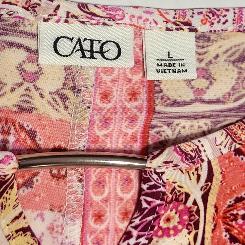 Cato Peach, Tunic Blouse, Stretchy, Size Large, Soft Material - Picture 5 of 11